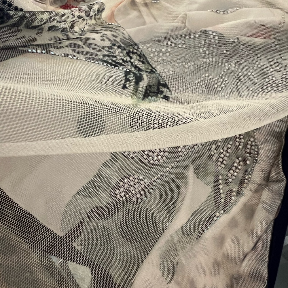 Women's White Leopard Graphic Top with Embellished Crown by DICE - Picture 6 of 7
